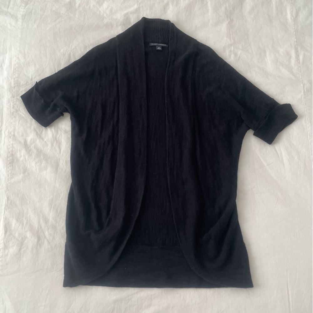 Banana Republic Black Short-Sleeve Knit Cardigan